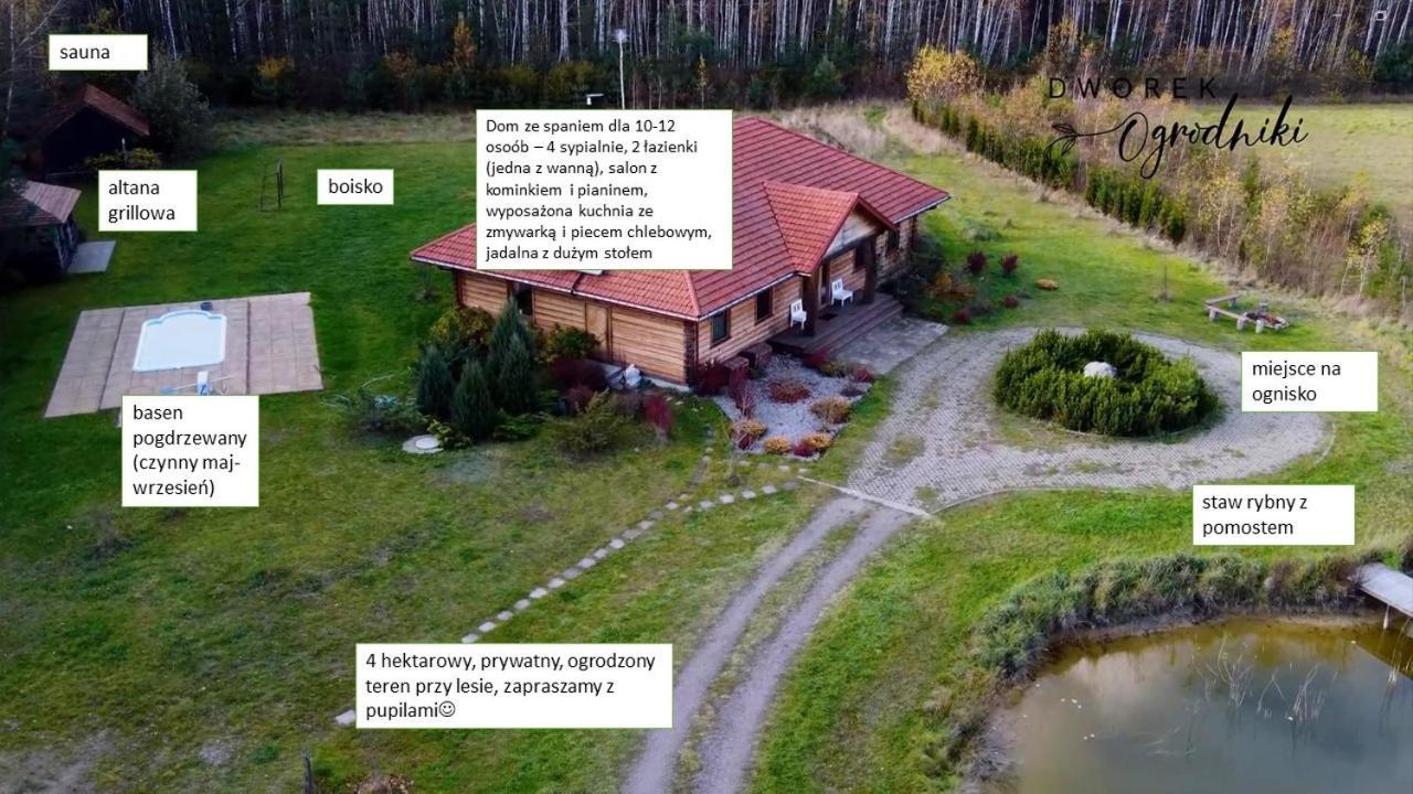 Dworek Ogrodniki, Caloroczny Dom Na Wylacznosc, Basen, Sauna, Las, Staw Rybny, Altana Grillowa, Ognisko, Pianino, Kominek, Piec Chlebowy, Duza Ogrodzona Posesja Tuczna Exterior foto